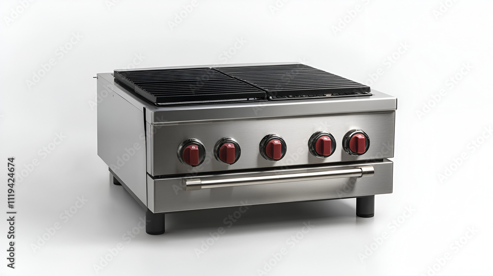Fototapeta premium modern electric heat stove against white background.ai generative