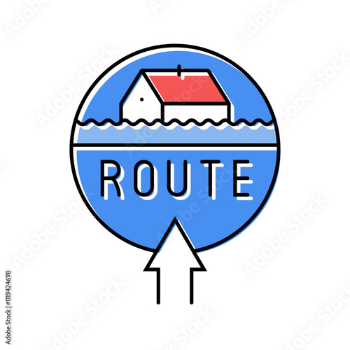 evacuation route disaster color icon vector. evacuation route disaster sign. isolated symbol illustration