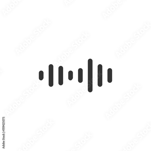 音声波形データのベクターアイコン(線画・白黒)