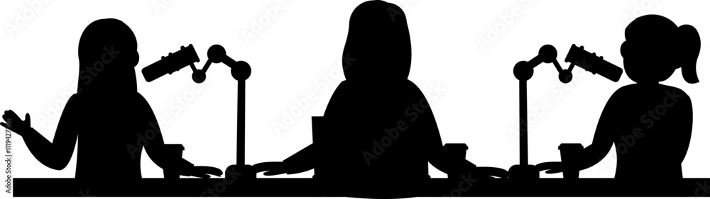 Guest Podcast Broadcasting Silhouette Guest Podcast Broadcasting Silhouette