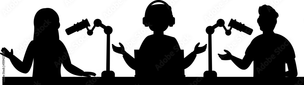 Guest Podcast Broadcasting Silhouette Guest Podcast Broadcasting Silhouette