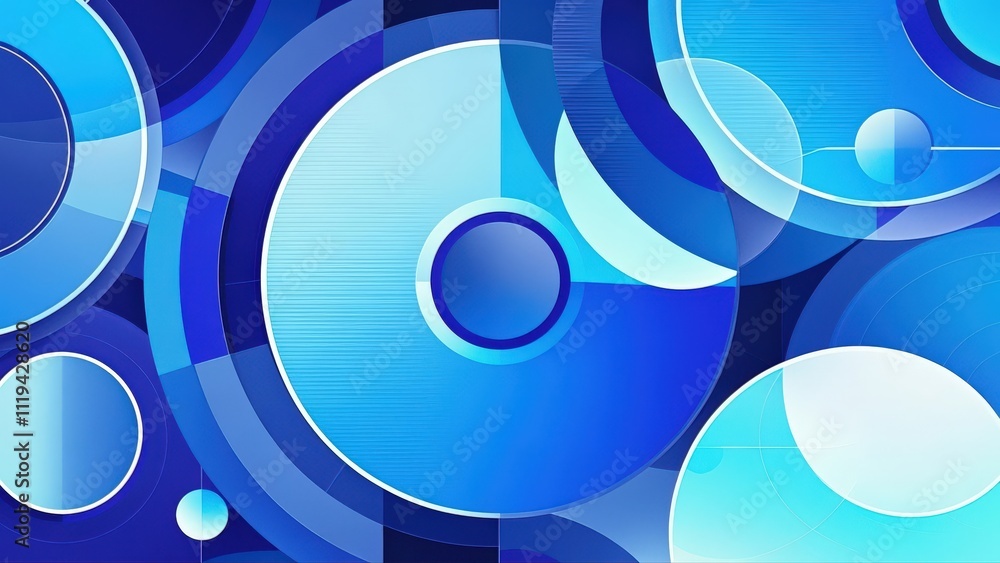 Blue circular geometric abstract background Blue circular geometric abstract background