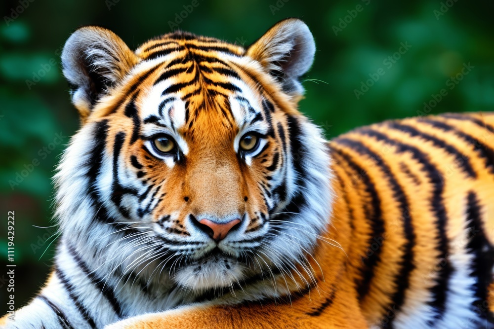 Obraz premium there is a tiger that is laying down on the ground