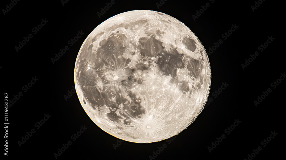 Fototapeta premium Full Moon Moonlight Mid-Autumn Festival August 15 Moon Viewing 