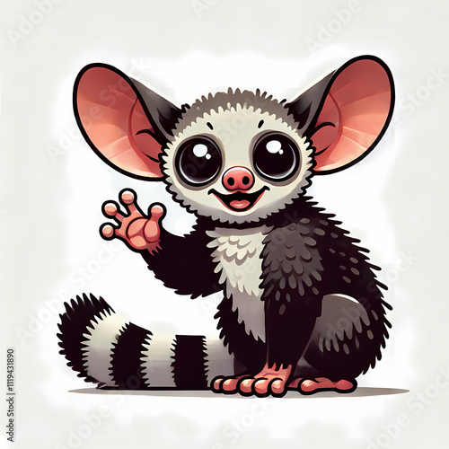 illustration of a aye aye against white background  photo