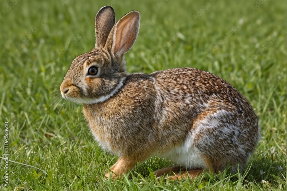 there is a rabbit that is sitting in the grass there is a rabbit that is sitting in the grass