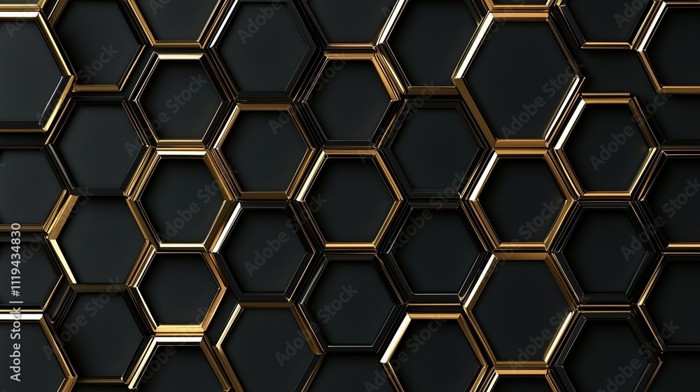 A sophisticated black background featuring a pattern of interlocking gold hexagons. A sophisticated black background featuring a pattern of interlocking gold hexagons.