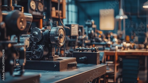 imagine prompt: A close-up of a factory assembly line, emphasizing minimalist machinery and tools, arranged in an orderly fashion to convey efficiency and precision in the pc