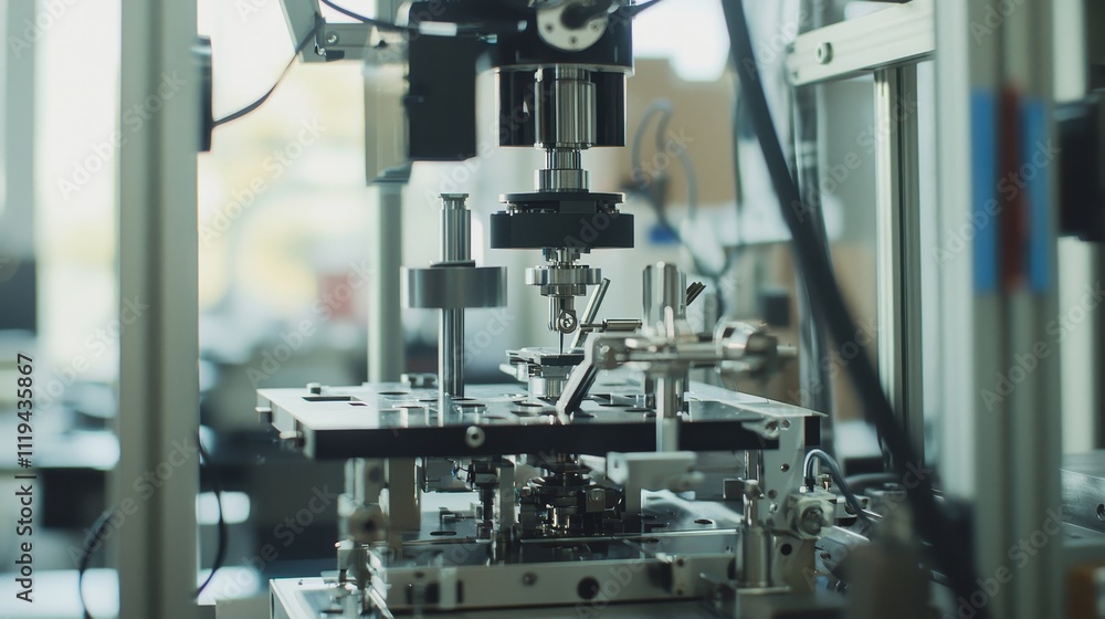 imagine prompt: A close-up of a factory assembly line, emphasizing minimalist machinery and tools, arranged in imagine prompt: A close-up of a factory assembly line, emphasizing minimalist machinery and tools, arranged in