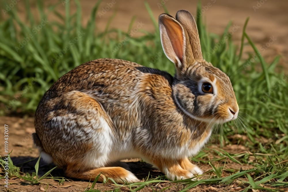 there is a rabbit that is sitting in the grass there is a rabbit that is sitting in the grass