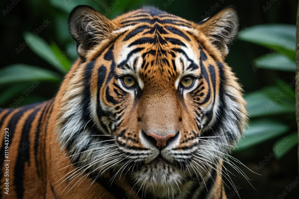 Fototapeta premium there is a tiger that is looking at the camera