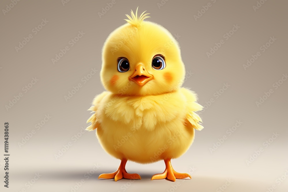 araffe chick with big eyes and a big smile on a gray background araffe chick with big eyes and a big smile on a gray background