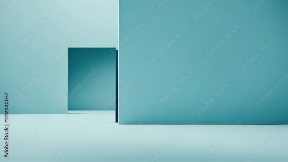 Fototapeta premium Minimalist Blue Geometric Space