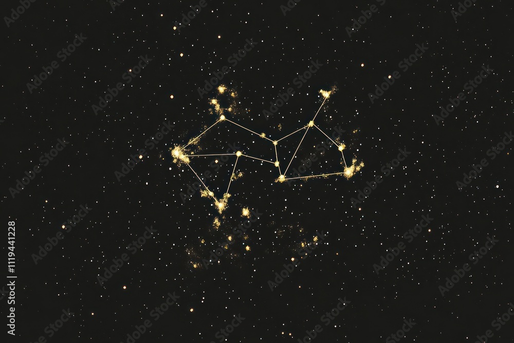 Obraz premium Celestial Constellation Depicted Among Distant Stars