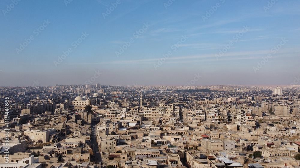An aerial view of Aleppo City after the Syrian opposition took control of it. An aerial view of Aleppo City after the Syrian opposition took control of it.