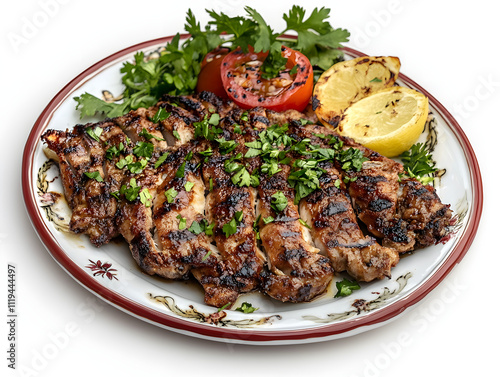 grilled meat with vegetables