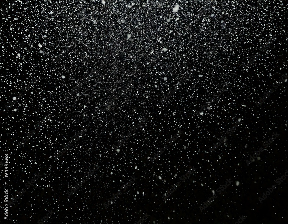 Falling snow descending gently downwards against the pure black background creates a serene winter texture. Snowflakes in motion, cold atmosphere, perfect for seasonal designs or frosty, snowy-themed Falling snow descending gently downwards against the pure black background creates a serene winter texture. Snowflakes in motion, cold atmosphere, perfect for seasonal designs or frosty, snowy-themed