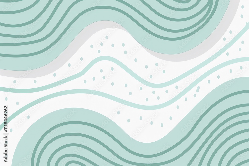 A green and white background with wavy lines and dots A green and white background with wavy lines and dots
