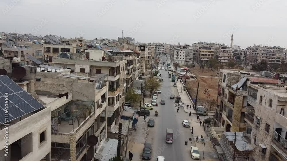 An aerial view of Aleppo City after the Syrian opposition took control of it. An aerial view of Aleppo City after the Syrian opposition took control of it.