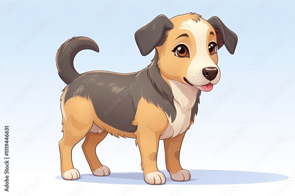 cartoon dog standing in front of a blue background with a white background cartoon dog standing in front of a blue background with a white background