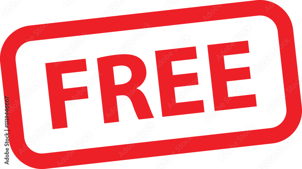 Free stamp icon isolated on white background . Red free stamp label icon . Vector Free stamp icon isolated on white background . Red free stamp label icon . Vector