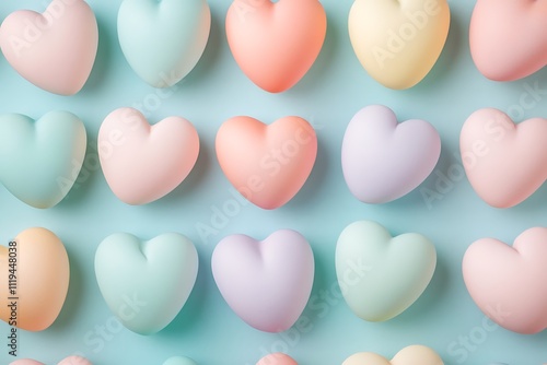 Easter Eggs in the Shape of Hearts Arranged for Decoration photo