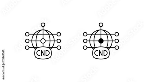 CDN icon design with white background stock illustration