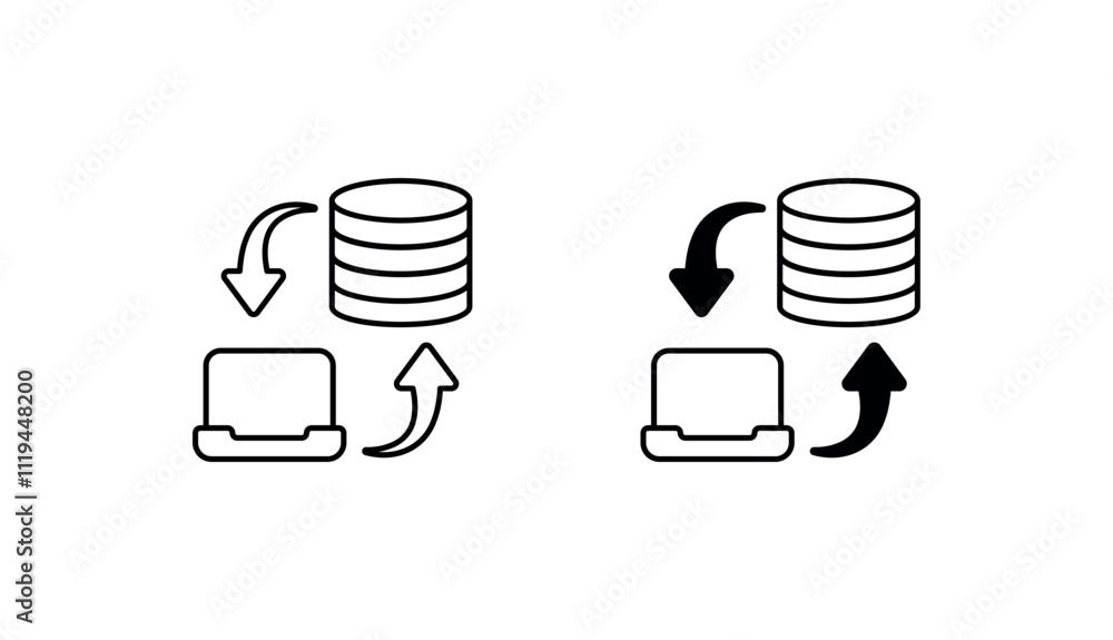 Data migration icon design with white background stock illustration Data migration icon design with white background stock illustration