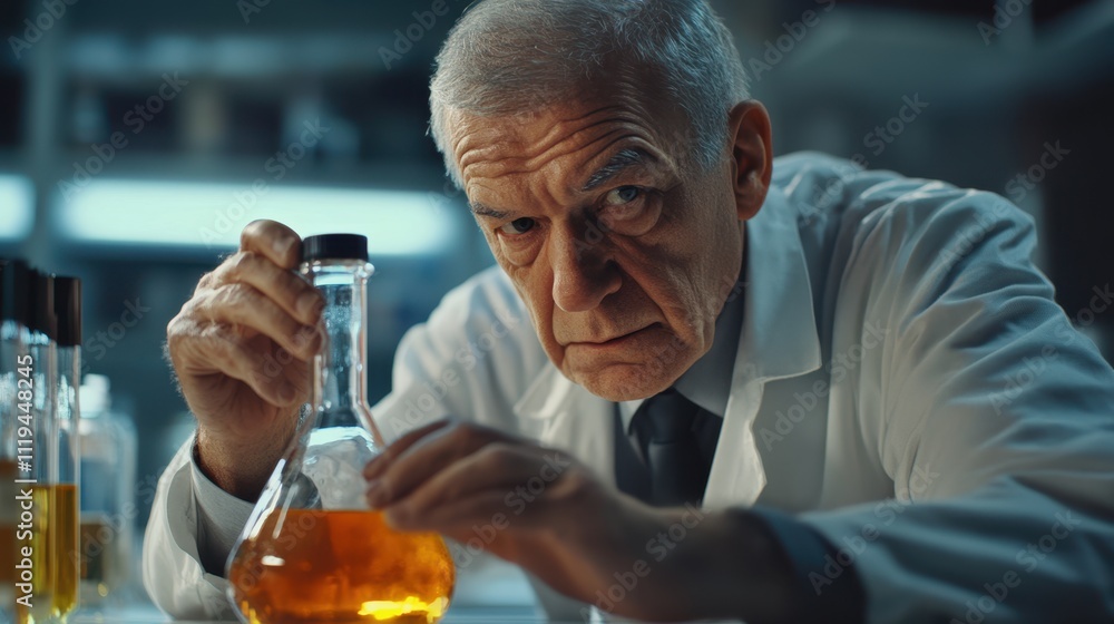 The Scientist Examines Chemical Solution The Scientist Examines Chemical Solution