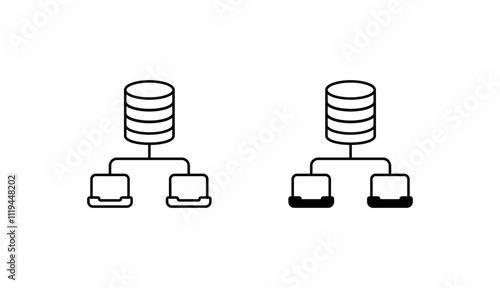 Central Database icon design with white background stock illustration