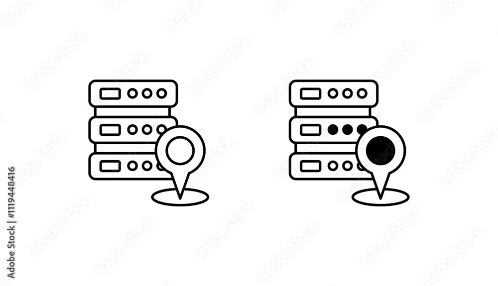 Map Server icon design with white background stock illustration Map Server icon design with white background stock illustration