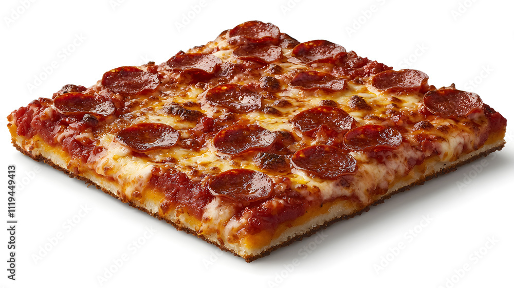thick and crispy Detroit style pizza topped with pepperoni, featuring golden crust and rich tomato sauce. Perfect for pizza lovers! thick and crispy Detroit style pizza topped with pepperoni, featuring golden crust and rich tomato sauce. Perfect for pizza lovers!