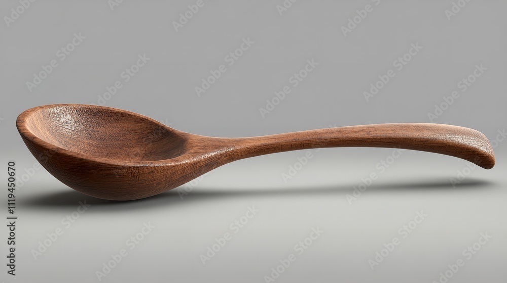 Isolated side view wooden coffee spoon on a white background Isolated side view wooden coffee spoon on a white background