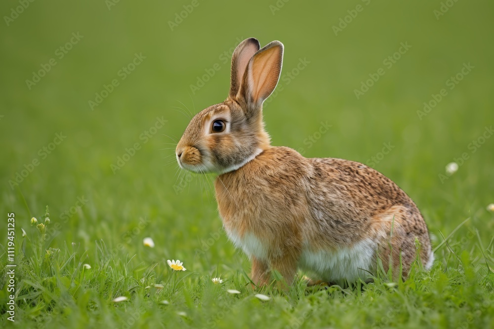 there is a rabbit that is sitting in the grass with a flower there is a rabbit that is sitting in the grass with a flower
