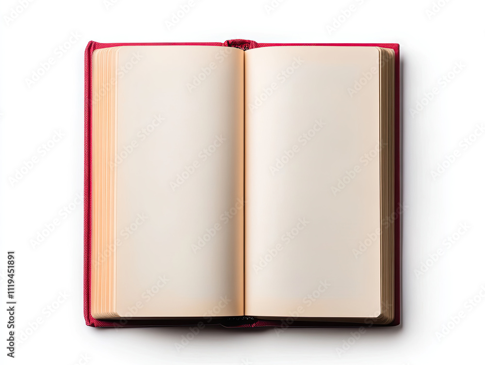 An open book with blank pages isolated on white background An open book with blank pages isolated on white background