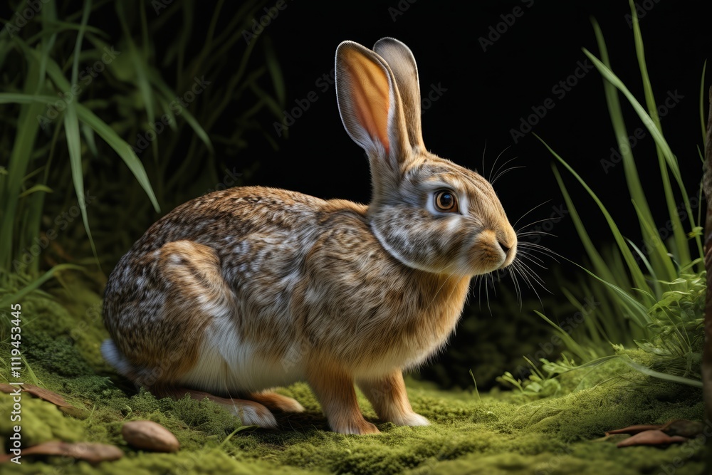 Fototapeta premium there is a rabbit that is sitting in the grass