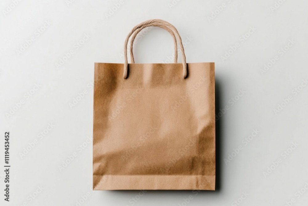 Brown paper shopping bag on white background Brown paper shopping bag on white background