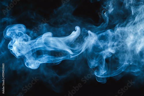 Blue Smoke Swirls Abstract Background