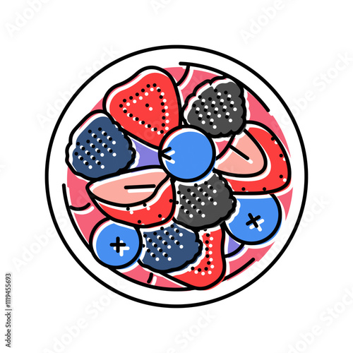 berry mix raw foodist color icon vector. berry mix raw foodist sign. isolated symbol illustration