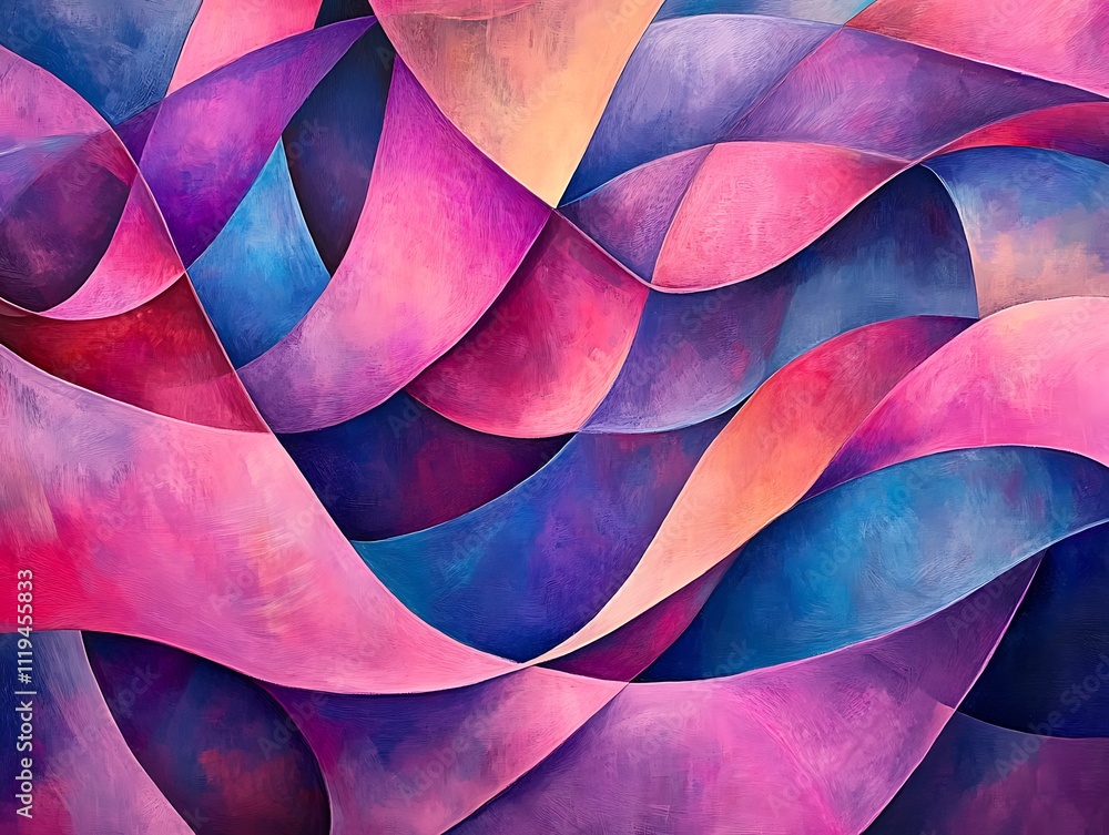 Obraz premium A fitting title for this image could be: Chromatic Twists: The Dance of Radiant Ribbons