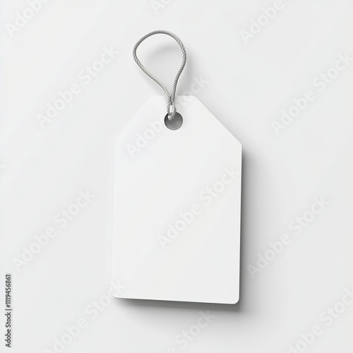 white blank price tag 3d render icon isolated on transparent white 