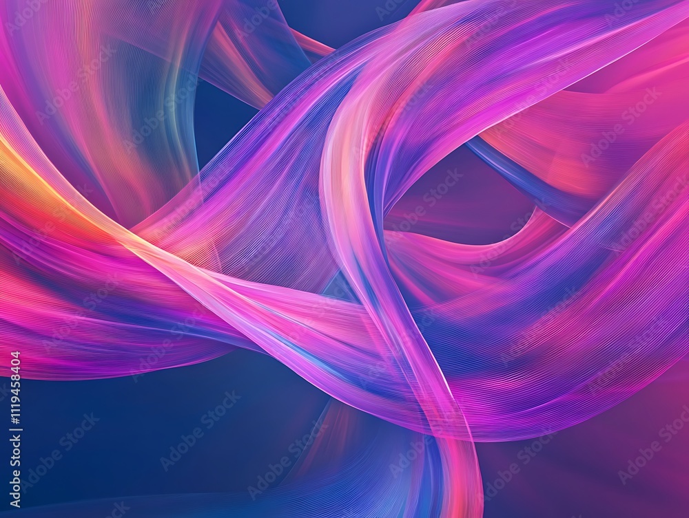 A fitting title for this image could be: Chromatic Twists: The Dance of Radiant Ribbons A fitting title for this image could be: Chromatic Twists: The Dance of Radiant Ribbons