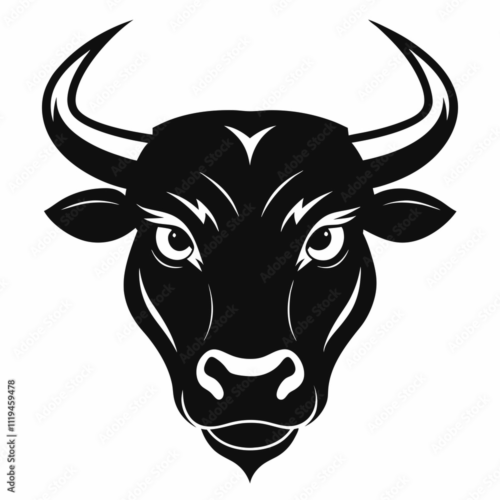 a silhouette bull head Vector a silhouette bull head Vector
