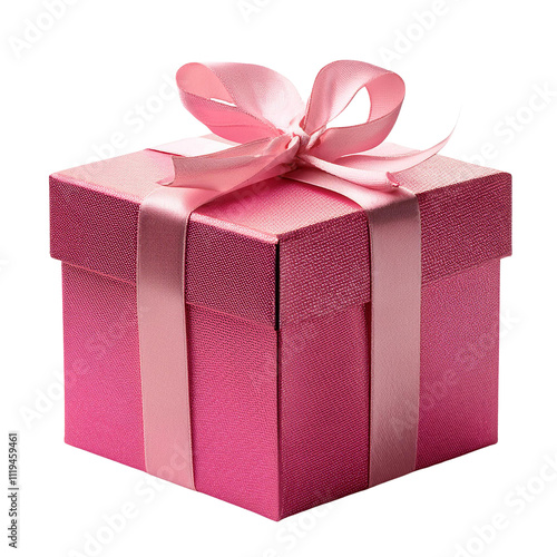 A festive pink gift box with a large, elegant pink satin bow, perfect for birthdays, anniversaries, or Valentine's Day