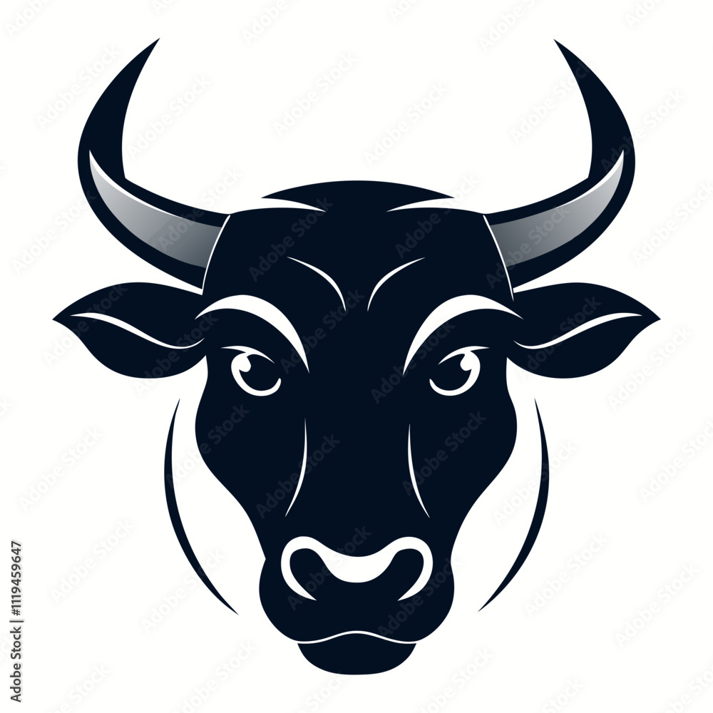 a silhouette bull head Vector a silhouette bull head Vector