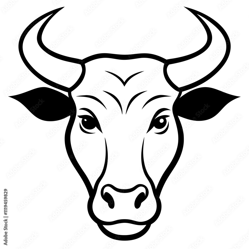 a silhouette bull head Vector a silhouette bull head Vector