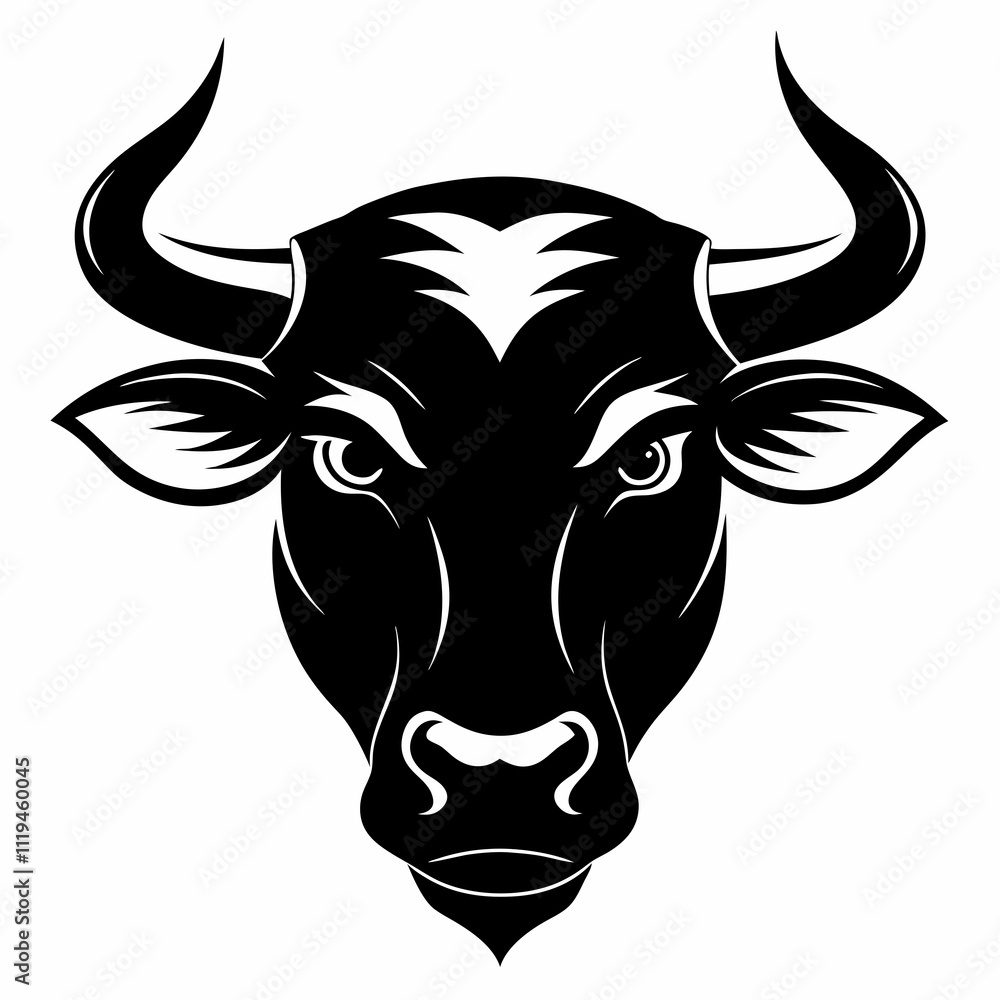 Naklejka premium a silhouette bull head Vector