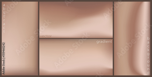 Set of gradient background in mocha mousse colors. Color of the Year concept. Great for creative needs, design concepts, wallpapers, web. Blurred background