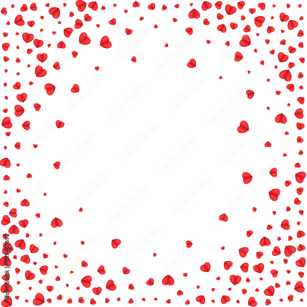 Fond Heart Background White Vector. Day Backdrop Confetti. Red Valentine Illustration. Violet Heart Romantic Frame. Pink Volume Texture.