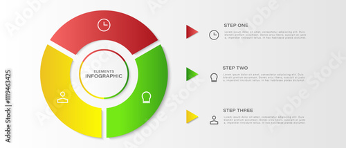 Vector infographic circle. Template for graph, round chart, workflow layout